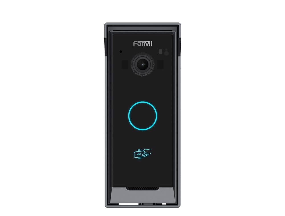Fanvil i60 IP Video-Türsprechanlage, PoE mit RFID, 1 Anruftaste, Infrarot-Kamera, Schwarz