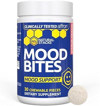 NATURAL STACKS Mood Bites + Serotonin Brain Food Bundle - Supports a Positive Mood & Stress Relief* - 90 Total Pieces