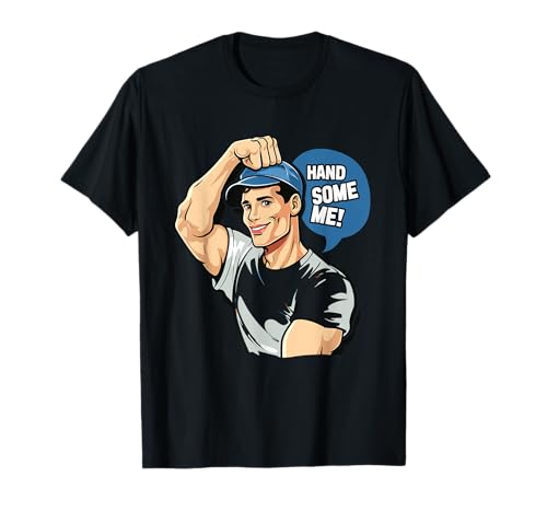 Hand Some Me Jeu de Mots Cartoon Homme Casquette T-Shirt