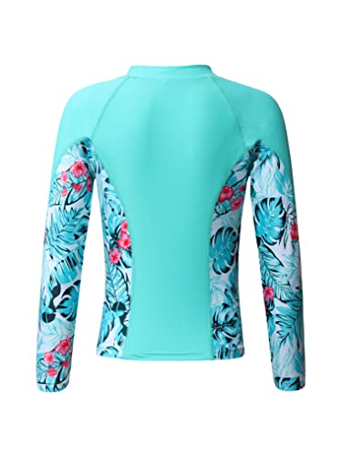 Choomomo Girls Three Pieces Rash Guard Swimsuit Long Sleeves Zip-up Swim Top with Tankini Tops and Swim Shorts Set Swimwear4