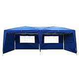 10x20 Ft Easy Pop up Canopy, Waterproof Party Tent, Adjustable Height Outdoor Gazebo w/ 4 Removable