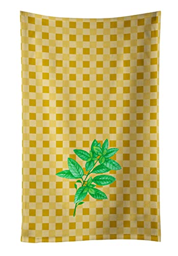 Caroline's Treasures BB7184KTWL Basil on Basketweave Kitchen Towel Dish Cloths Guest Hand Towel Decorative Bathroom Towel for Face,Tea, Dishcloth, Kitchen and Bath