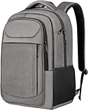 JARWAM Travel Backpack, Laptop Backpack For Men Women, 17 Inch Water Resistant Slim Casual Daypack College School Travel Computer Nurse Work Bag Gift for Men & Women, Grey