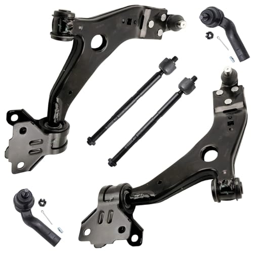 Detroit Axle - 6pc Front Lower Control Arms Kit for Ford 2012-2018 Focus 2014-2018 Transit Connect 2 Lower Control Arms w/Ball Joints 4 Inner & Outer Tie Rods 2015 2016 2017 Replacement