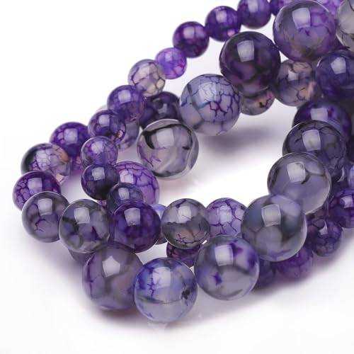 Chicager 8mm Purple Dragon Vein Agate Beads