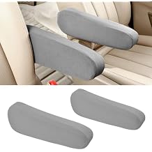 2PCS Car Front Seat Armrest Covers, Elastic Cloth Fabric Auto Front Seat Armrest Cover Replacement, Universal Vehicle Seat Armrest Protectors, Car SUV Truck Accessories Gray