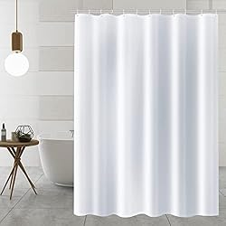 Cortina De Baño 2X2 AiQInu Cortina de Ducha,Cortina de Baño 100% Polyester, Impermeable Antimoho Lavable Ecológica 180 x 180cm con 12 Ganchos