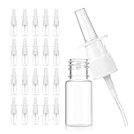 PUERFOCA 20 Pcs Nasal Spray Bottle, 10ml Refillable Empty Nose Mist Sprayer, Clear Small Spray Bottles, for Nose Cleaning and Rhinitis Care, Saline Essential Oils, Home and Travel Use