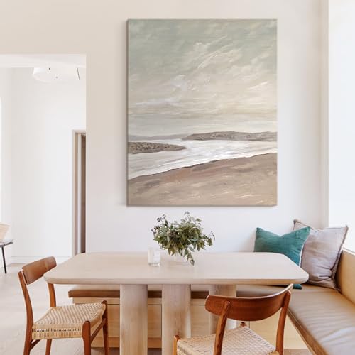 Oeuvre moderne 100% peinte à la main de grande taille art abstrait de plage - 2