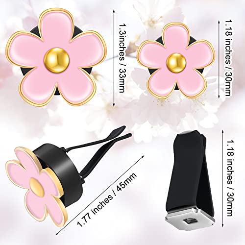 Image of Frienda 6 Pcs Daisy Flower Air Vent Clip Accessories Air Conditioning Outlet Clip Car Air Freshener Dashboard Accessories Charm Car Inter Decor(3 cm, 3.3 cm,Black, Pink, White)
