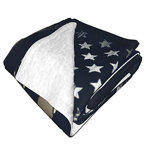 American Flag With Deer Throw Blanket Warm Ultra-Soft Micro Fleece Blanket For Bed Couch Living Room #TOP2