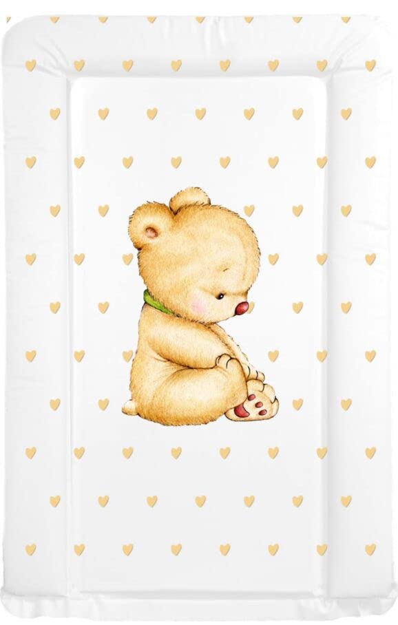 Baby Nursery Waterproof Soft Padded Changing Mat Raised Soft Edges Easy Wipe Clean Nappy Change Pad Cute Lovely Animal Design for Girl Boy (Bear Love) — image 1