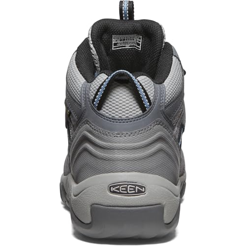 KEEN Women's Headout Mid Height Waterproof All Terrain Hiking Boots, Steel Grey/Blue Heaven, 10.5 by KEEN - Used condition - Image 7