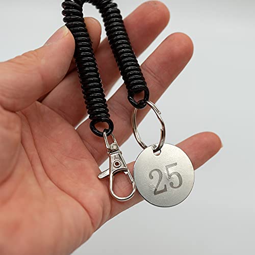 Staymax Retractable Coil Springs Keychain Coil Cord Key Chain Holder Lanyard 10 Pack (Black) #TOP4