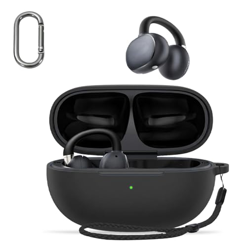 For Earfun Clip 2 �P�[�X �J�o�[ �yHUKWIMO�z �J���r�i�t��+�X�g���b�v�t�� �ϏՌ� �h�� �h�o �����[�d�\ �S�ʕی� �L�Y�h�~ Earfun Clip 2 �Ή� [�u���b�N ��]