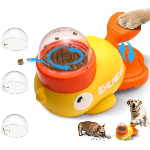 yikkiykk Gioco Dispenser Cibo per Cani, Giocattolo Interattivo a Forma di Anatra, Distributore di Crocchette per Cani, Giochi di Intelligenza Cane ，Giocattolo interattivo per Cani,