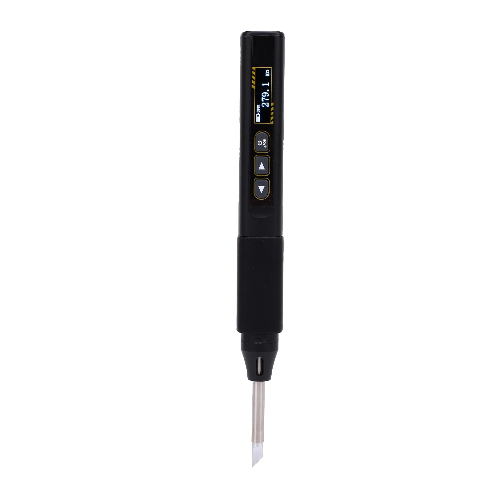 Kit saldatore portatile 2 in 1, display OLED, temperatura regolabile (Nera) | Riscaldamento rapido e spegnimento automatico con puntali per multimetro per test elettrici