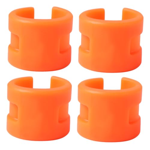 Abaodam 4Pcs Orange Collision Rubber Protective Clip Mounted Rings for Rear Fork Chain Protection Durable Mountain Bike Equipment for Road Bicycles