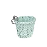 e-wicker24 Kosz rowerowy dla dzieci, mały pleciony koszyk na rower dziecięcy, wiklinowy kosz na kierownicę