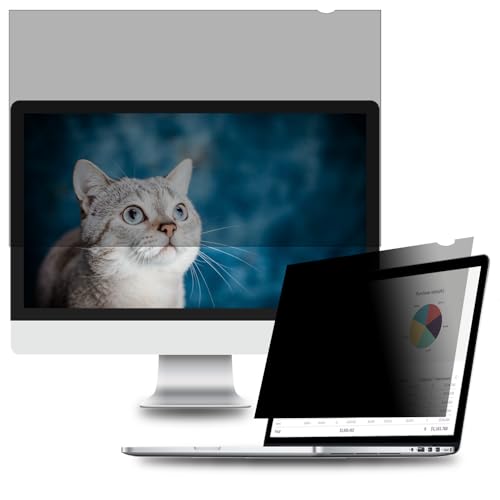 Image of 24 Inch - 16:9 Aspect Ratio - Computer Privacy Screen Filter for Widescreen Monitor - Anti-Glare - Anti-Scratch Protector Film - Protects Your Eyes from Harmful Glare and Blue Light