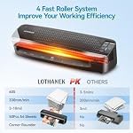 13 inch 4-Roller Laminator Machine, 3-10 Mil 60-Second Warm-up A3 Commercial Laminating Machine with 50 Sheets, LOTHANEK Heavy Duty Thermal Machine for Home, School Office Teacher Use - Image 4
