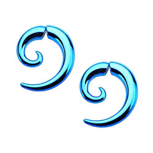 Magnetic Summer Style Blue Spiral Fake Faux tapers Sold AS Pair w 107