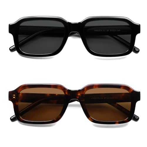 Polarized Trendy Retro Rectangle Sunglasses Womens Mens 90s Classic Vintage Sun Glasses AR823754