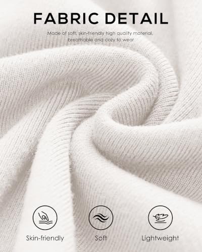 Zenlonr Women's Turtleneck Long Sleeve Fitted Tops,White,XS — view 5
