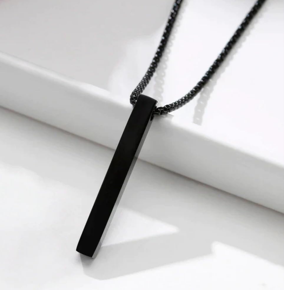 Mens Everyday::Party::Love::Wedding & Engagement Titanium Stainless Steel Contemporary F1777 Black Pendant-image-7