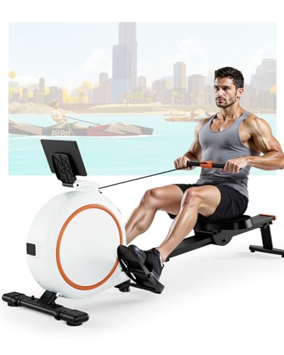 Superun 32 Levels Rowing Machine, 136KG Weight Capacity Rowing Machine for Home Gym with Quiet Magnetic Resistance, Magnetic Rower with APP LCD Display Cardio Exerciser Equipment