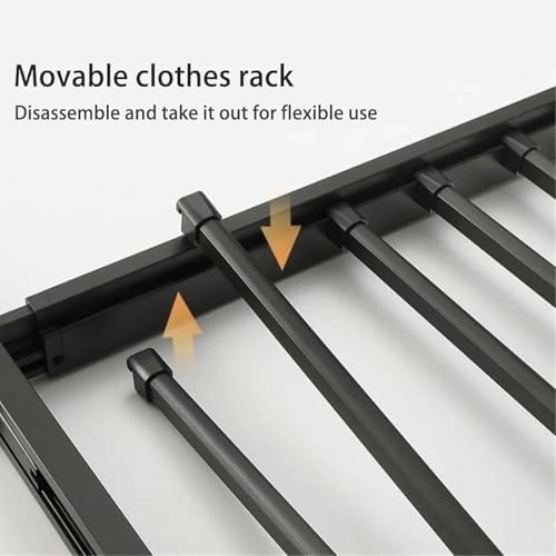 Extendable Pull Out Drying Rack for Closet & Laundry – Adjustable Space-Saving Pants Organizer Drawer, Durable Aluminium Alloy Shelf for Washing Machine (White, 61cm/24inch)