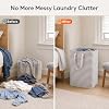 Cestos de ropa Lifewit de 80L, paquete de 2, asas reforzadas, gris | Cesto de ropa plegable, cesto para ropa sucia, diseño independiente impermeable para dormitorio, lavandería, dormitorio, baño 6