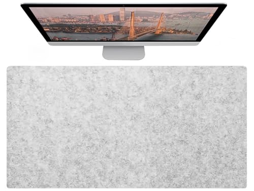 Filcowa podkładka na biurko, 120 x 60 cm, duża podkładka pod klawiaturę, antypoślizgowa, ochraniacz komputera, do pisania i dekoracji domu, jasnoszara, 140 x 60 cm