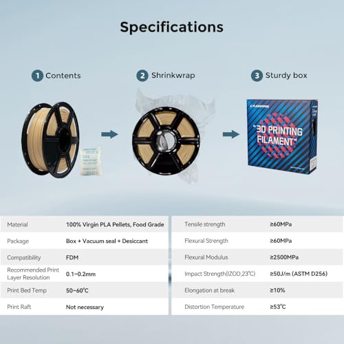 Image of FLASHFORGE 3D Printer Filament, PLA PRO Filament 1.75mm, 1KG Spool (2.2lbs), Dimensional Accuracy + /- 0.02mm for FDM 3D Printers, Better Tenacity & No Knotting (Skin)