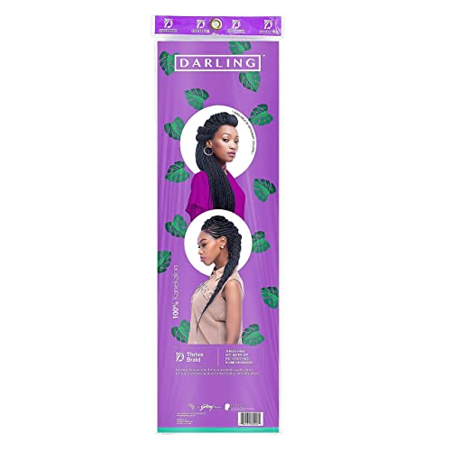 Darling Thrive Braid 12X Pre-Stretched Braiding Hair Extensions (4 Packs, 3X Per Pack), Professional Soft Natural Texture Hair, 100% Kanekalon Hair, 52 Inch, 1/27 #TOP6