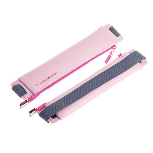 Lufox 2-Pack Pu Leather Pen Pencil Pocket Case Sleeve Holder Pouch With Elastic Band For Book Notebook Bible (Pink And Blue ) #TOP6