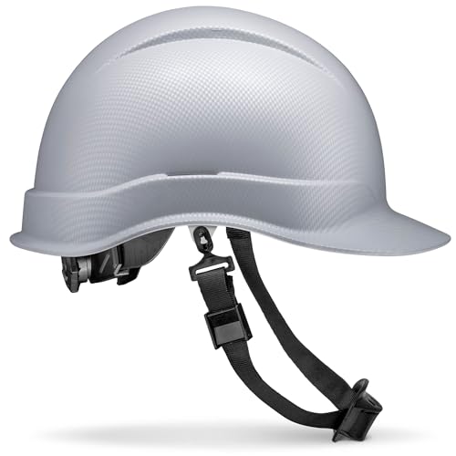 Acerpal Cap Style Non-Vented Light Grey Carbon Fiber Design OSHA Hard Hat with 6-Point Suspension by ACERPAL - Used condition - US$15.50
