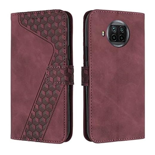 Casos de flip de smartphone Capa Carteira para Xiaomi Mi 10T Lite 5G/Mi 10i 5G, Vintage Capa de Celular em Couro PU Magnética Flip Folio Capa de Couro Titular do Cartão de Crédito Estojo à Prova de Ch