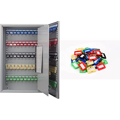 Barska Adjustable Key Cabinet Lock Box with Colorful Key Tag Labels - 150 POSITION - KEY LOCK -  CB13236