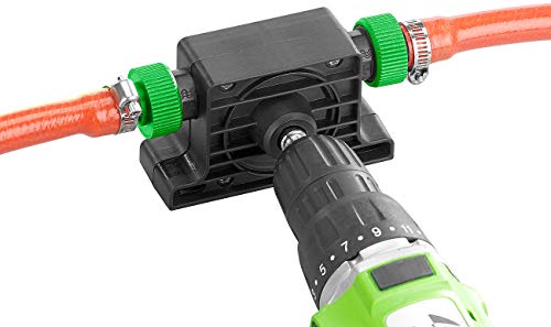 Royal Gardineer Bohrmaschinenpumpe: Pumpenaufsatz für Bohrmaschine zum Um- und Auspumpen von Wasser (Wasserpumpe für Akkuschrauber, Bohrmaschinen Pumpen, Garten Bewässerung)