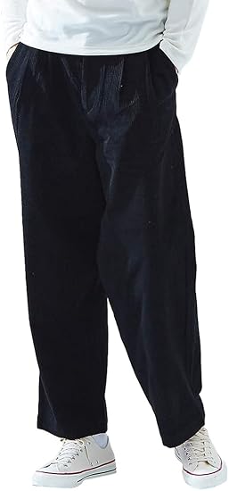 Amazon アバハウス Abahouse パンツ ウール コーデュロイ ワイドパンツ メンズ ブラック 48 L ロングパンツ 通販