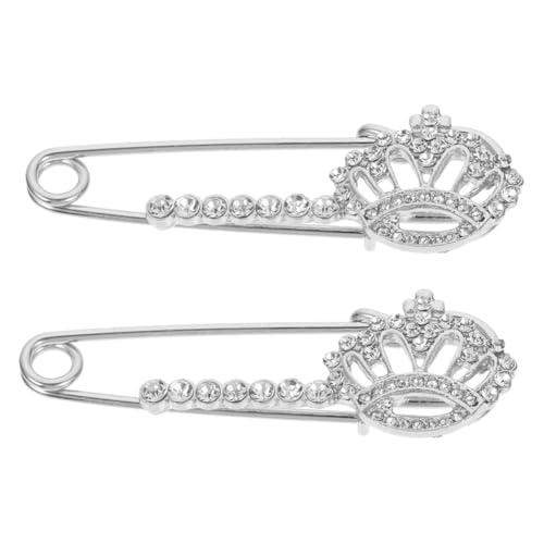 Veemoon 2 Piezas Broche De De Cristal Broche Para La Ropa Pin De Seguridad De La Ropa Pasador De Cintura De Pantalones Pasador De Seguridad Pin De Solapa De Ropa Silver Pedrería