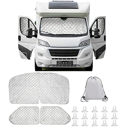 Opaltool Internal Thermal Motorhome Blind for Fiat Ducato 2006-2014, Luxury Van Internal Thermal Blind Set, Temperature Control Protection Blackout Window Front Screen Cover Cover