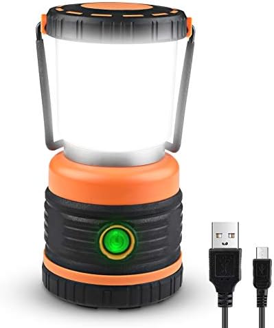 Uchrolls Camping Lantern, USB Rechargeable 800 Lumen LED Outdoor Lights, 3 Modes Emergency Light, Water Resistant Camping Light for Hiking, Fishing, Power Cuts and More
