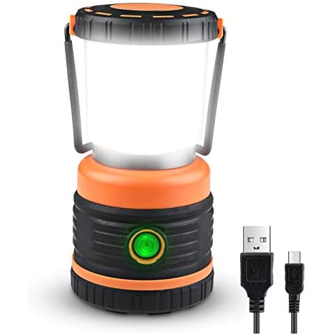 Uchrolls Camping Lantern, USB Rechargeable 800 Lumen LED Outdoor Lights, 3 Modes Emergency Light, Water Resistant Camping Light for Hiking, Fishing, Power Cuts and More Cover