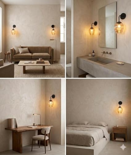 Image of Amber Glo Wall Light Decorative Indoor Wall Lamp for Bedroom Living Room Hallway Drawing Room Decor Without Bulb
