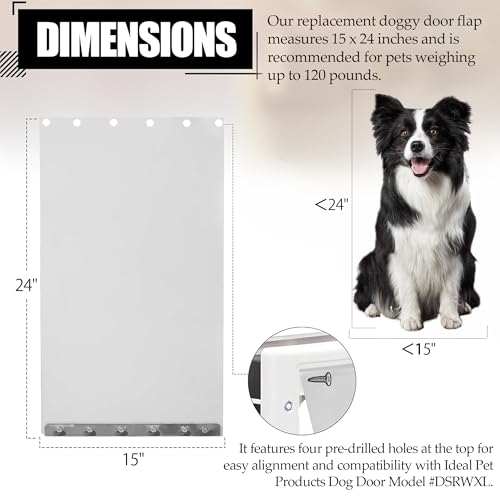 image for TonGass (2-Pack) Clear Dog Door Flap Replacement Extra Large Compatibl