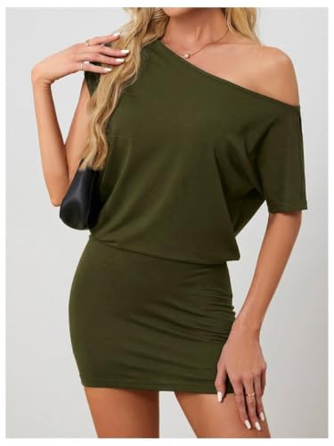 Image of SOLY HUX Women's Off The Shoulder Mini Dress Going Out Asymmetrical Dresses