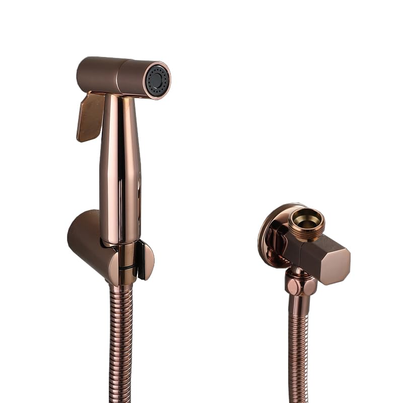 Rociador de bidé para grifo en oro rosa ideal para la limpieza del baño e inodoro familiar