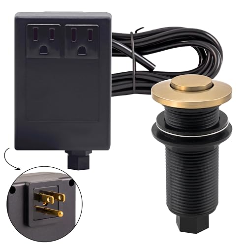 Westbrass ASB-2B3-19 Sink Top Waste Disposal Air Switch and Dual Outlet Control Box, Flush Button, Champagne Bronze by Westbrass - Used condition - US$31.64